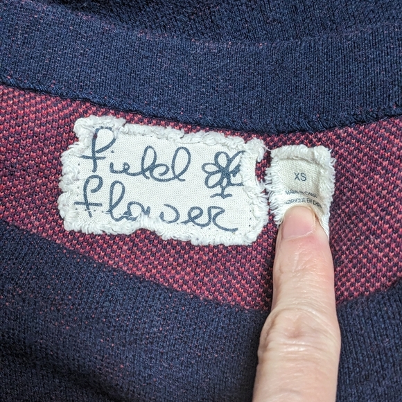 Anthropologie Field Flower XS Poppy tunic sweater navy plum - Picture 4 of 4